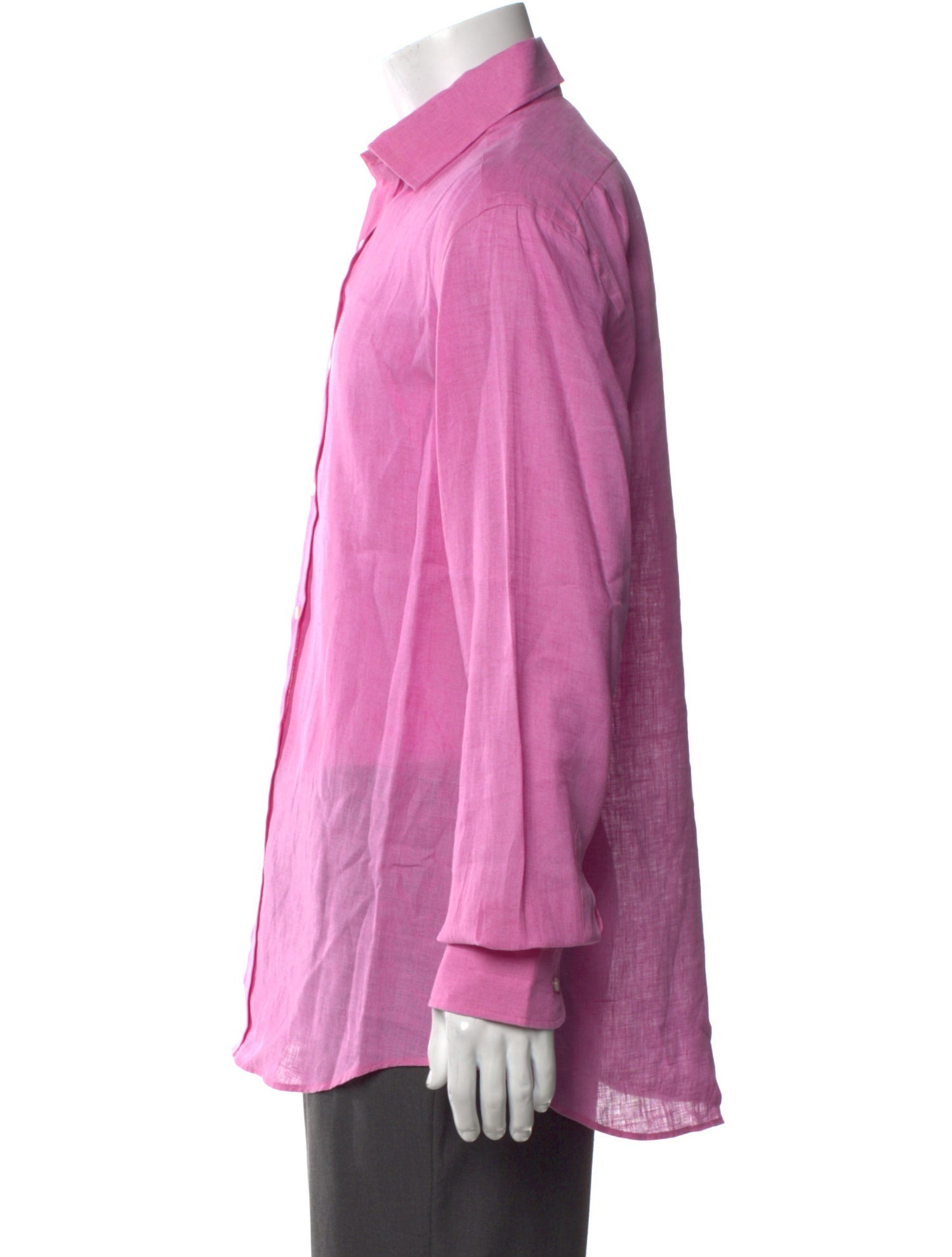 Ralph Lauren Purple Label Linen Long Sleeve Dress Shirt