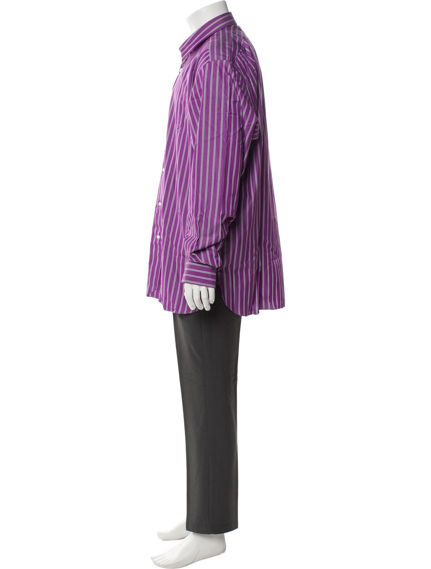 Ralph Lauren Purple Label Striped Long Sleeve Dress Shirt