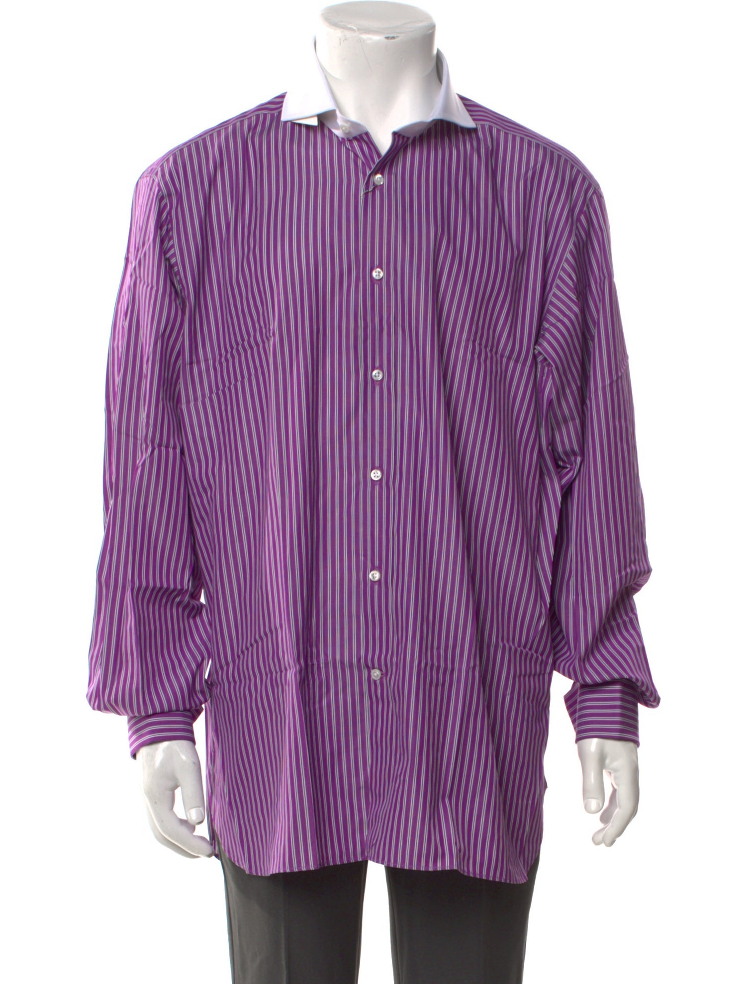 Ralph Lauren Purple Label Striped Long Sleeve Dress Shirt