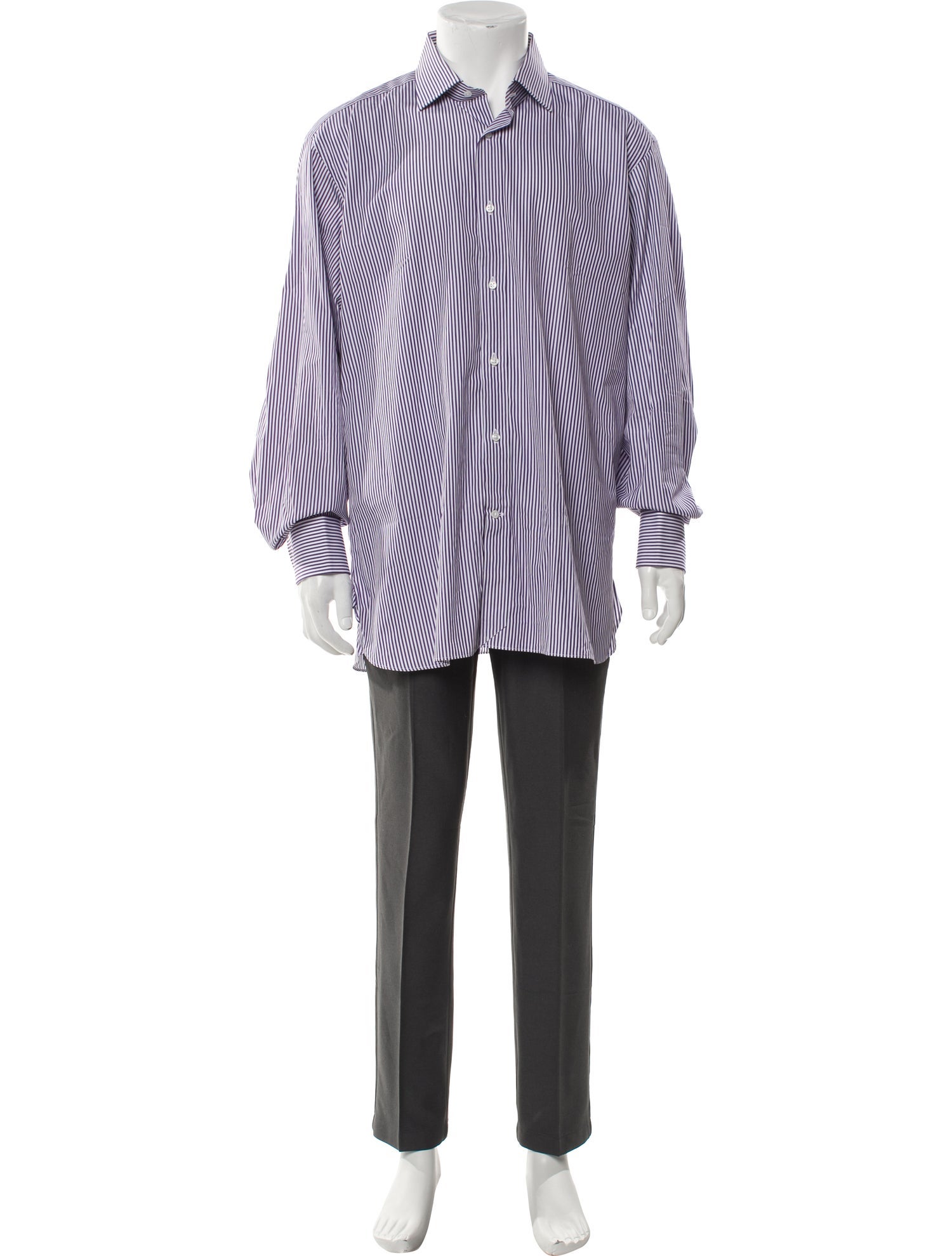 Ralph Lauren Purple Label Striped Long Sleeve Dress Shirt