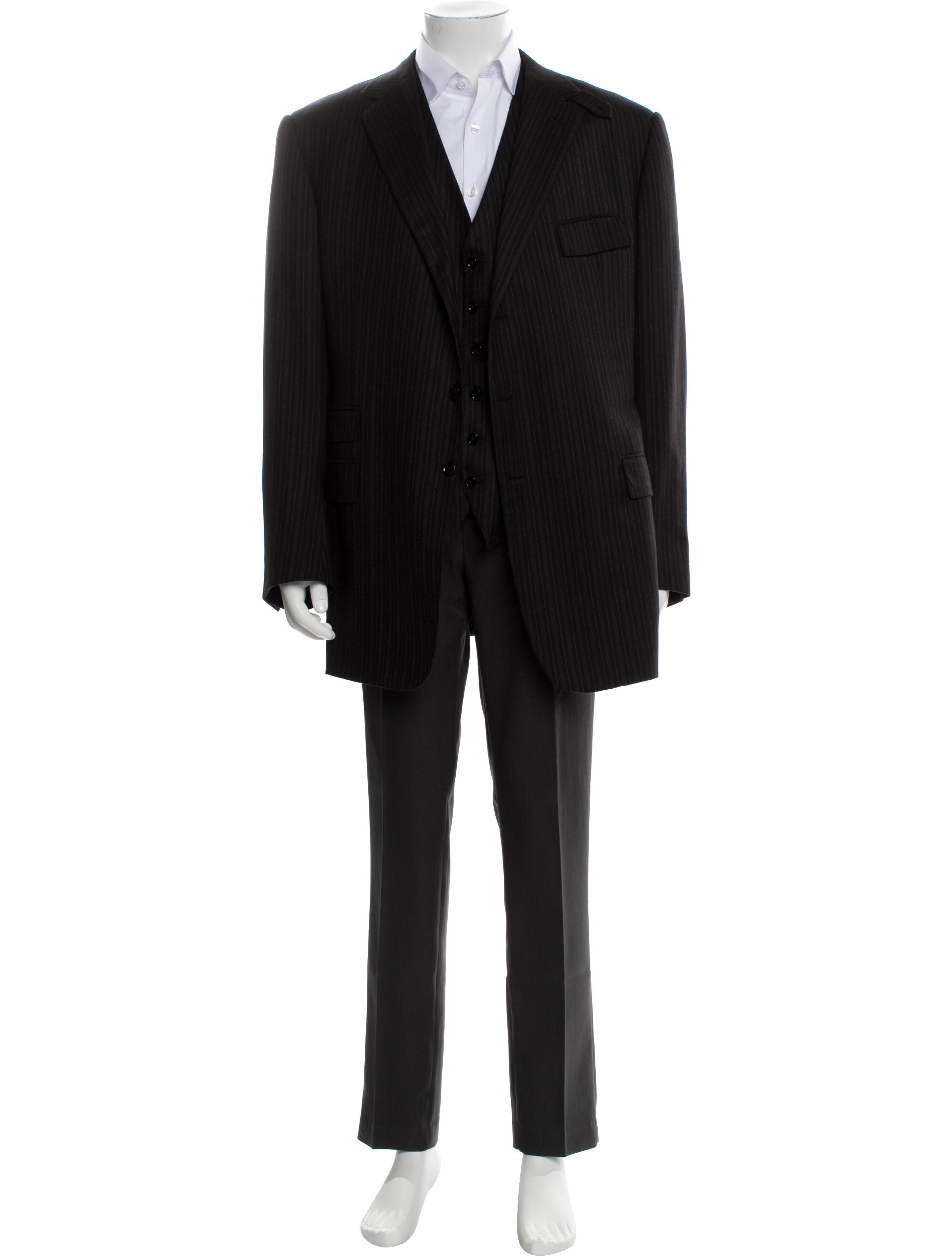 Ralph Lauren Purple Label Cashmere Striped Suit Vest