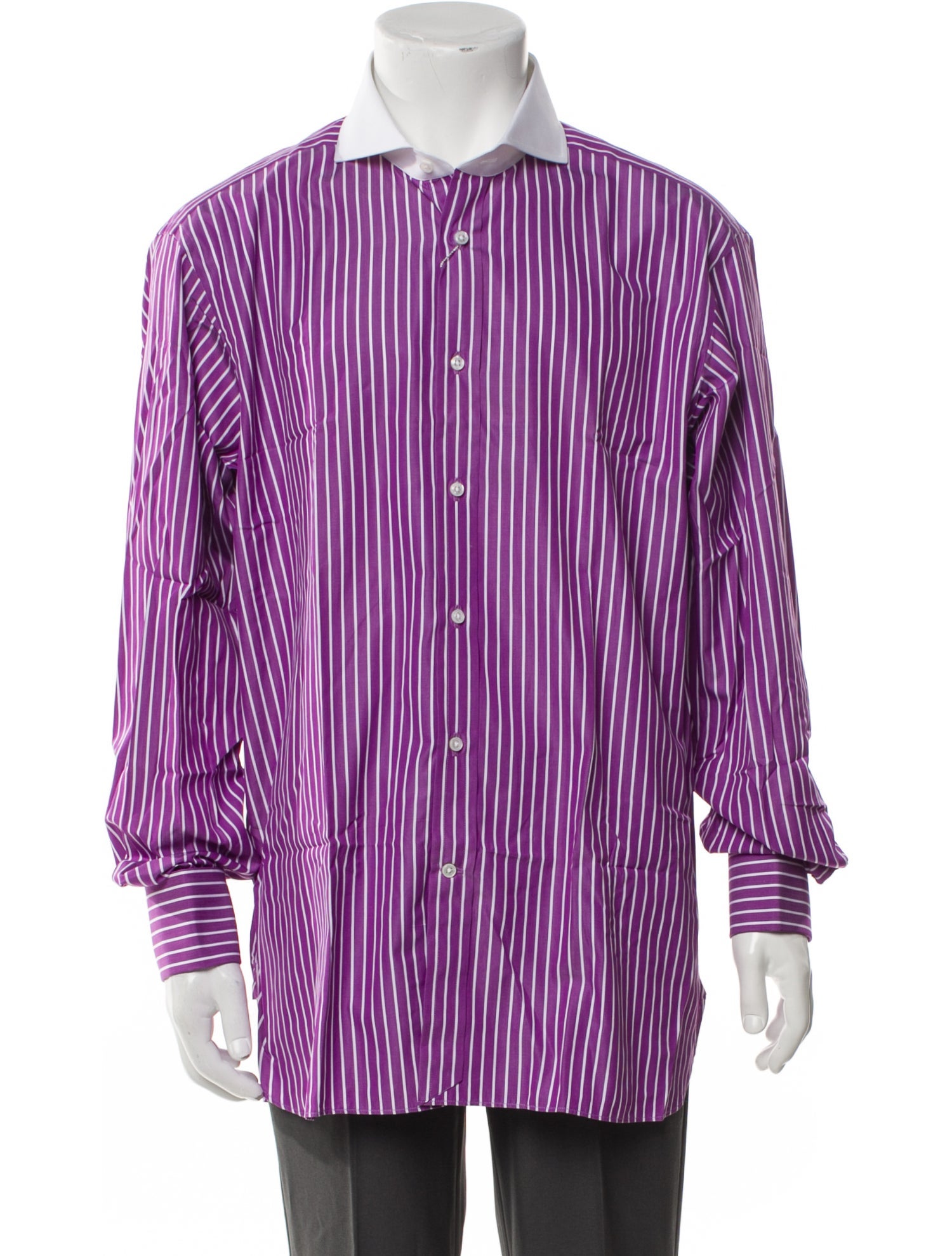 Ralph Lauren Purple Label Striped Long Sleeve Dress Shirt