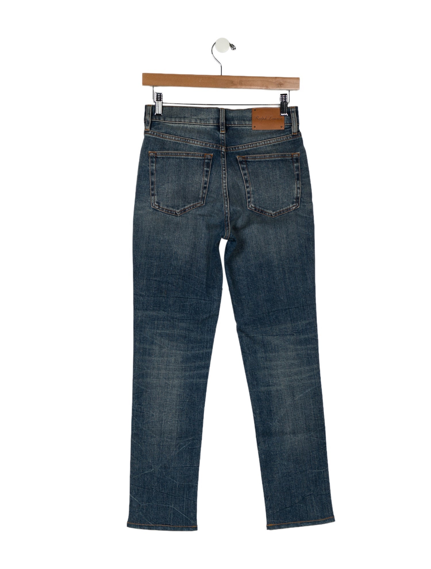 Ralph Lauren Purple Label Mid-Rise Straight Leg Jeans