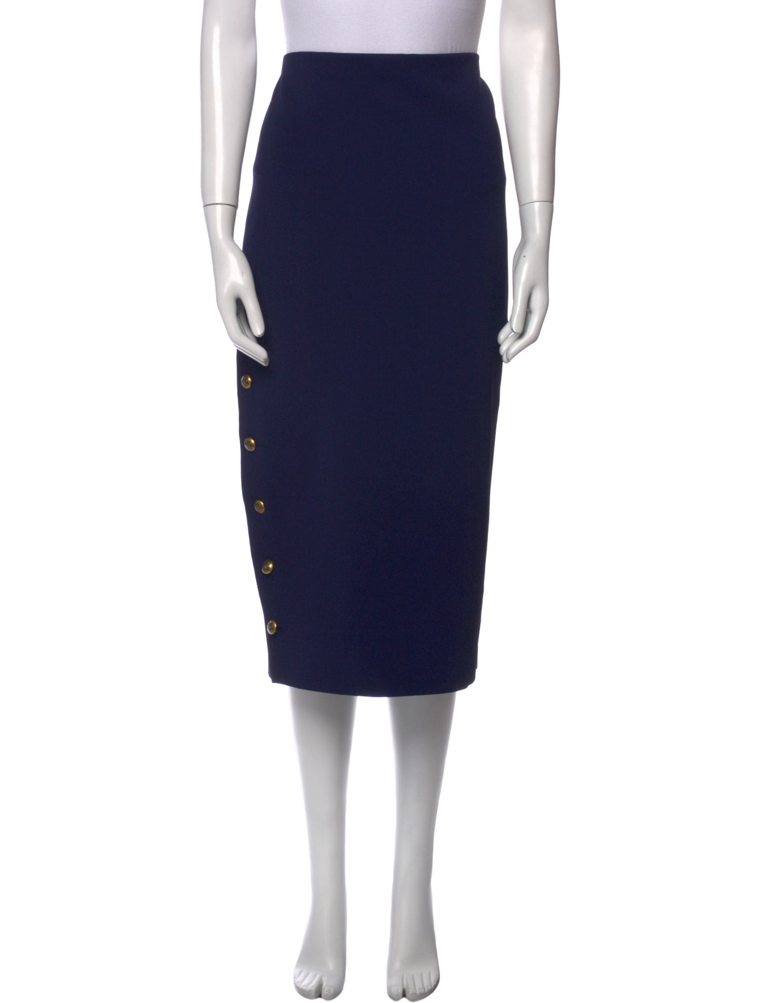 Ralph Lauren Purple Label Fringe Trim Accent Midi Length Skirt