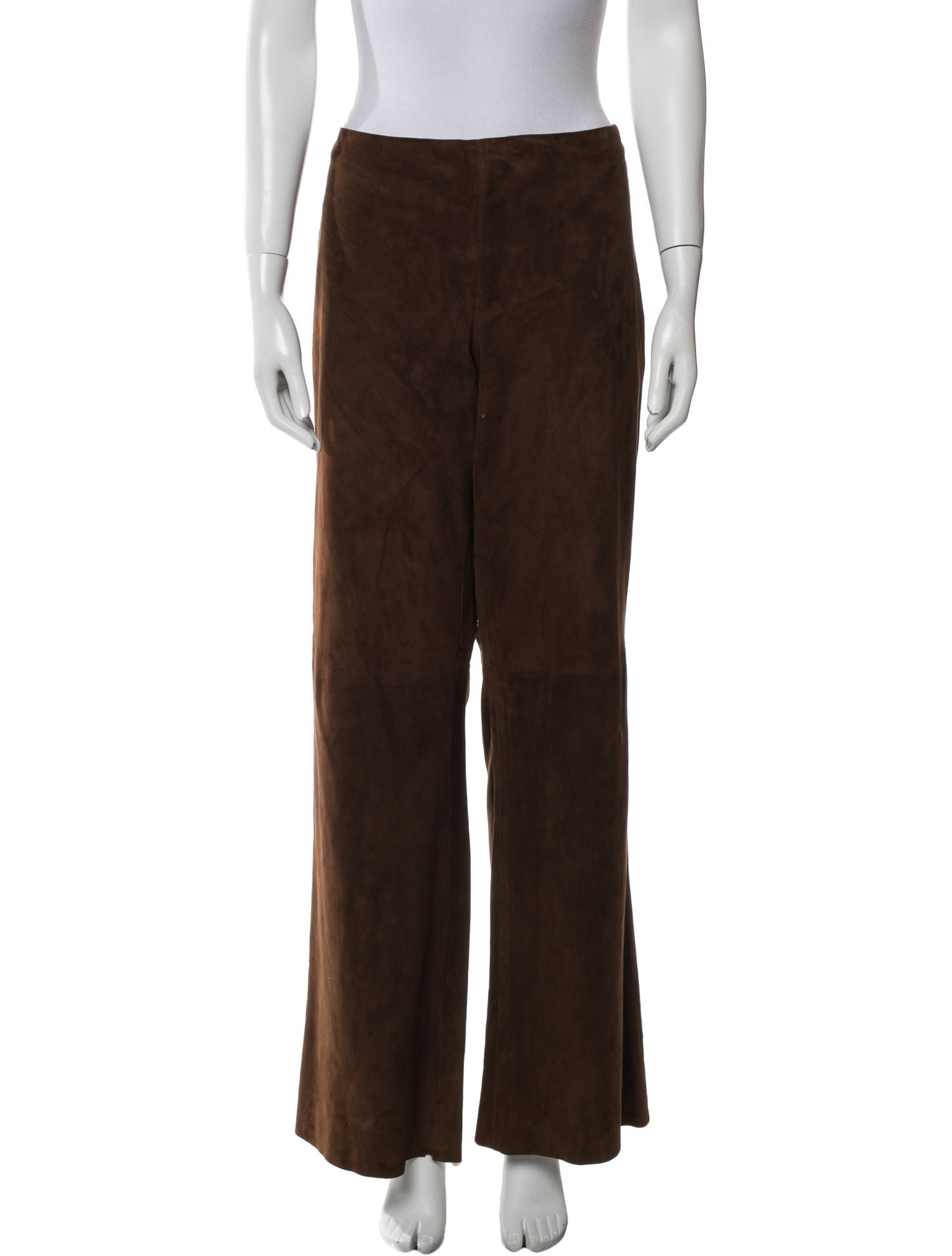 Ralph Lauren Purple Label Suede Wide Leg Pants