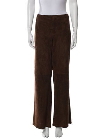 Ralph Lauren Purple Label Suede Wide Leg Pants