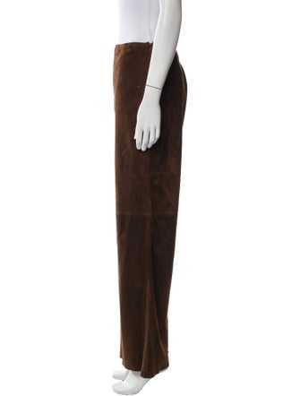 Ralph Lauren Purple Label Suede Wide Leg Pants