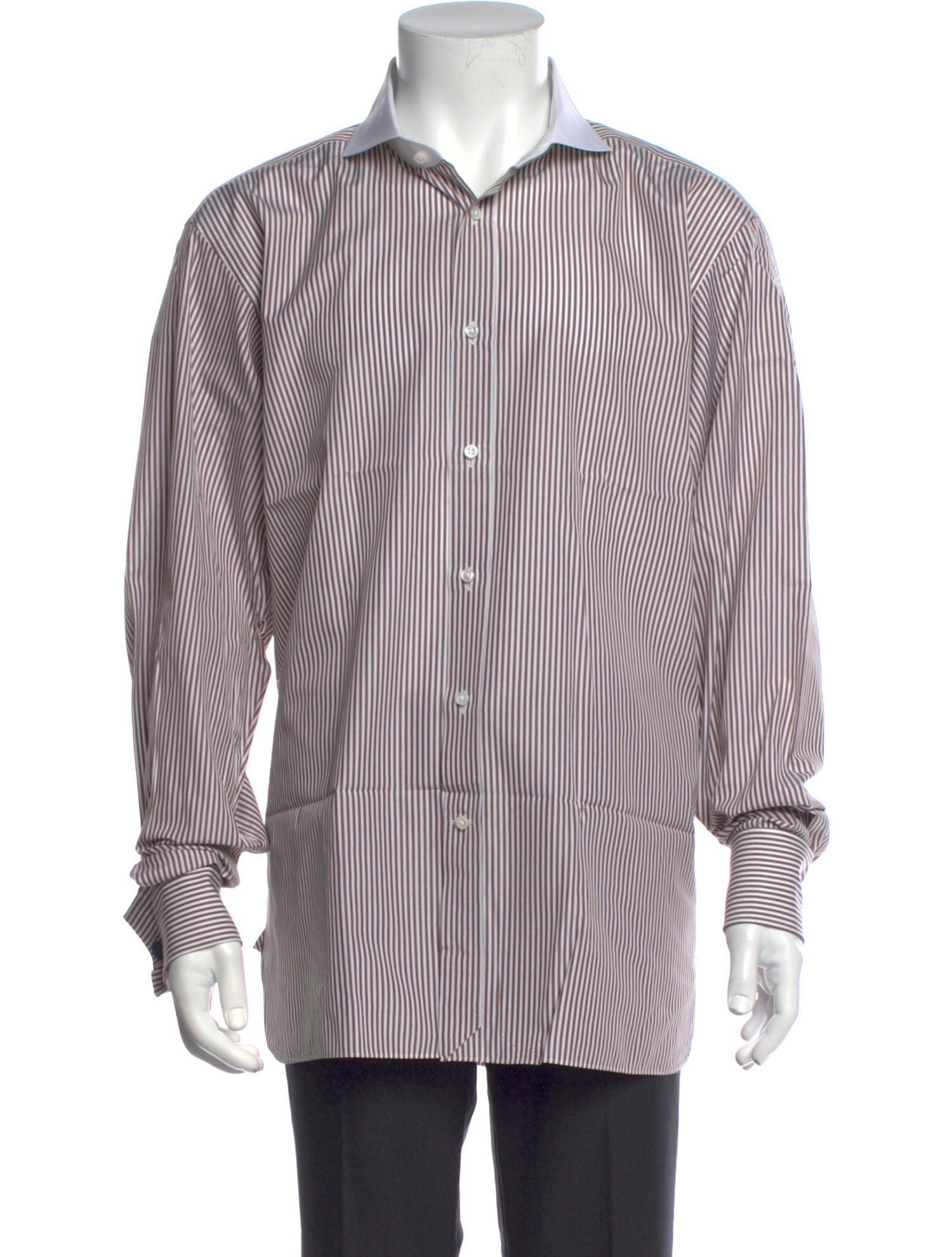 Ralph Lauren Purple Label Striped Long Sleeve Dress Shirt