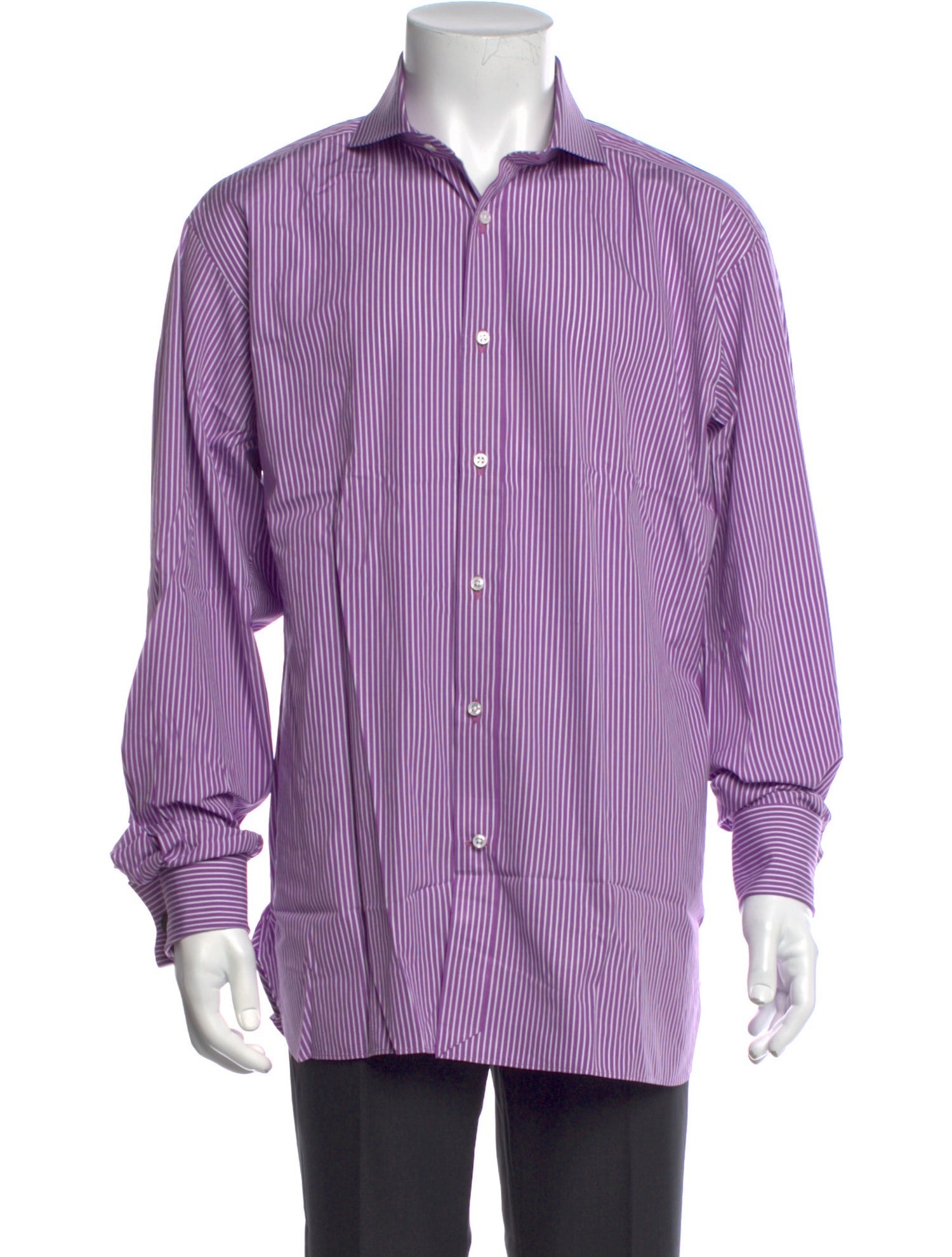 Ralph Lauren Purple Label Striped Long Sleeve Dress Shirt
