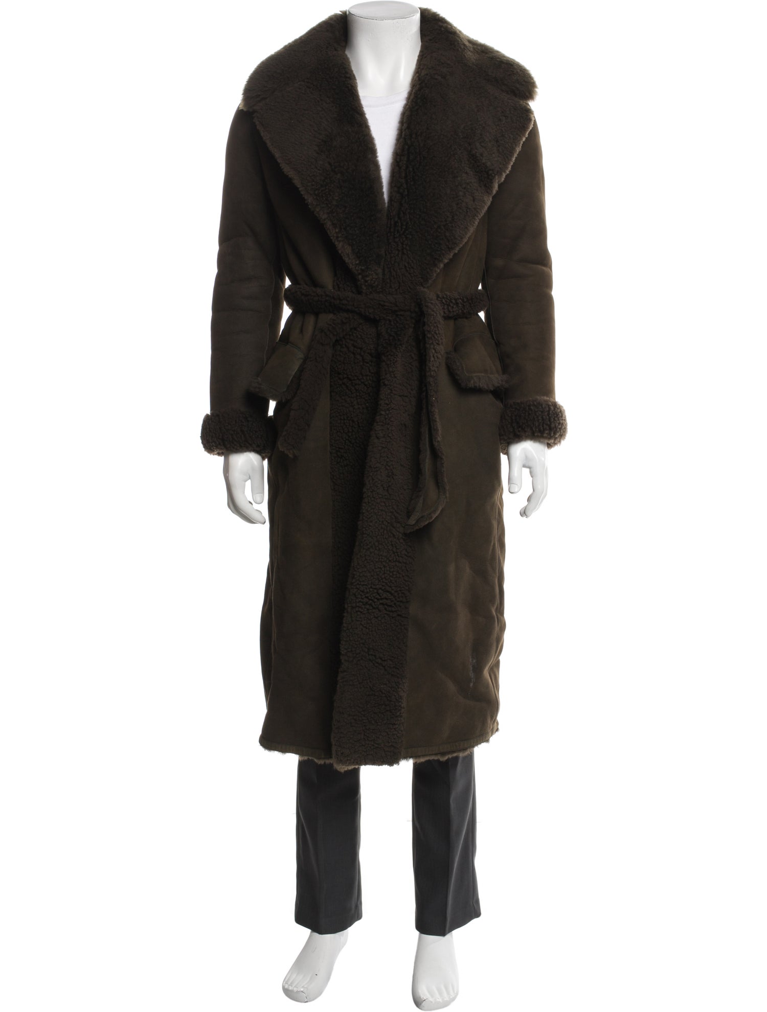 Ralph Lauren Purple Label Shearling Trench Coat