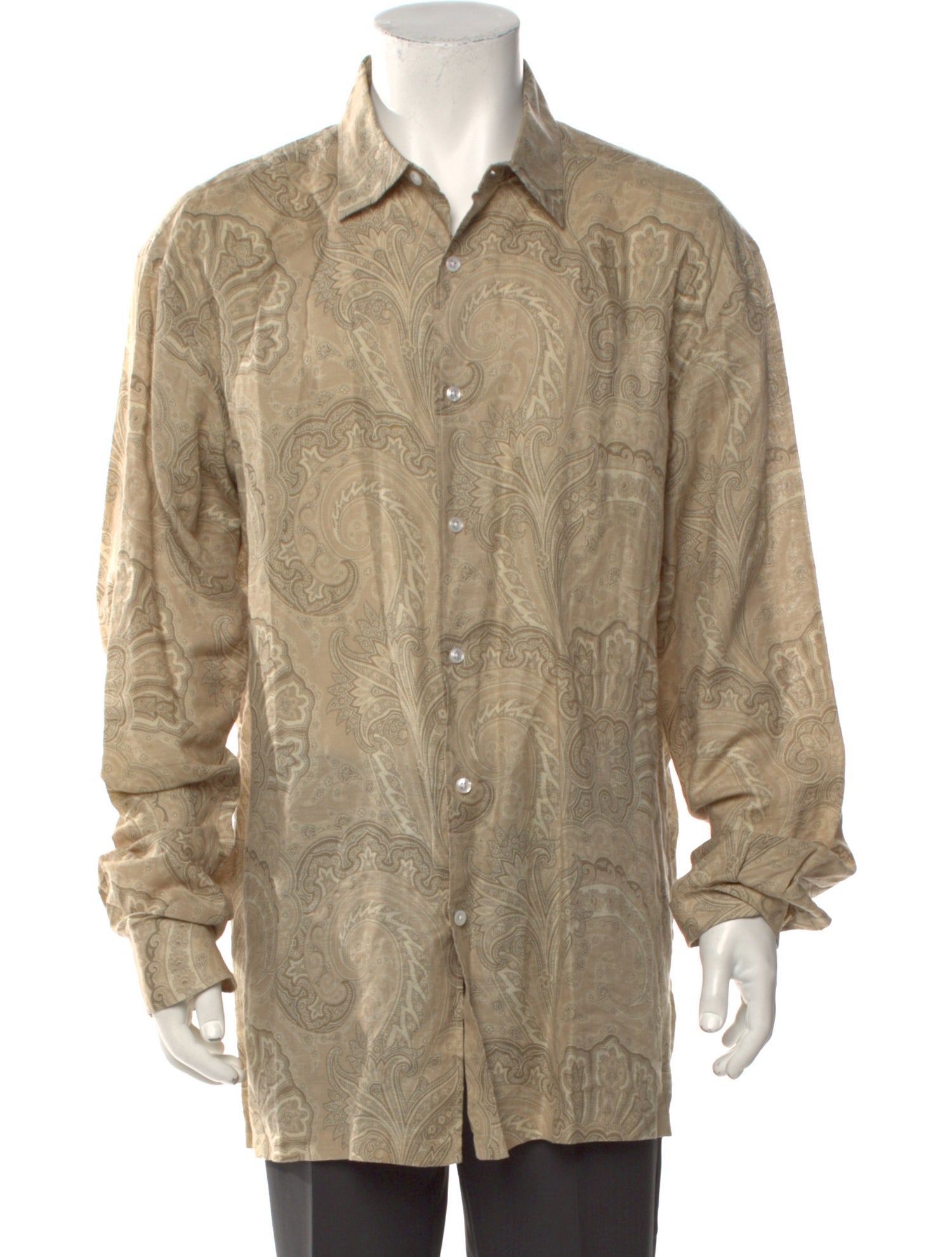 Ralph Lauren Purple Label Linen Paisley Print Shirt