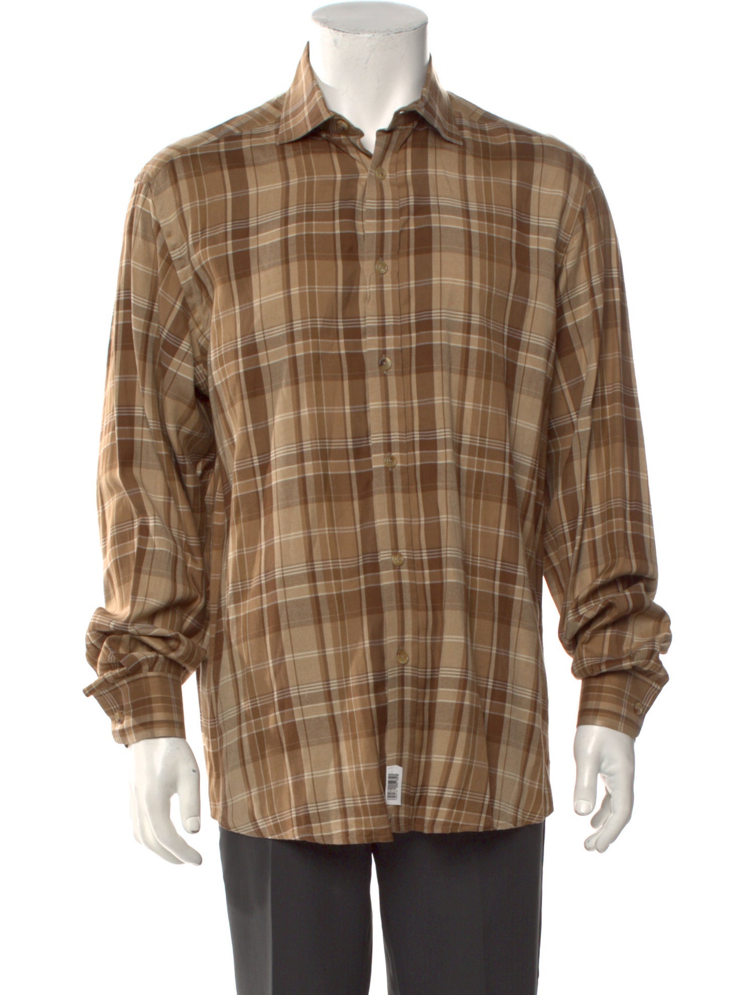 Ralph Lauren Purple Label Plaid Print Long Sleeve Shirt