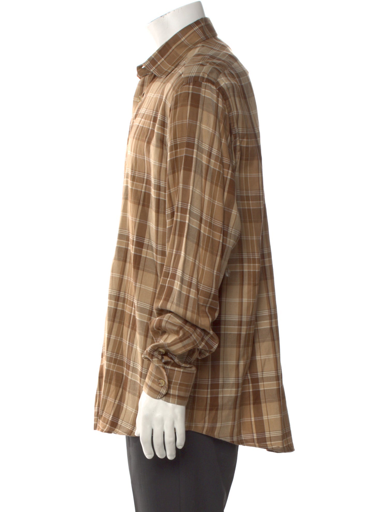 Ralph Lauren Purple Label Plaid Print Long Sleeve Shirt