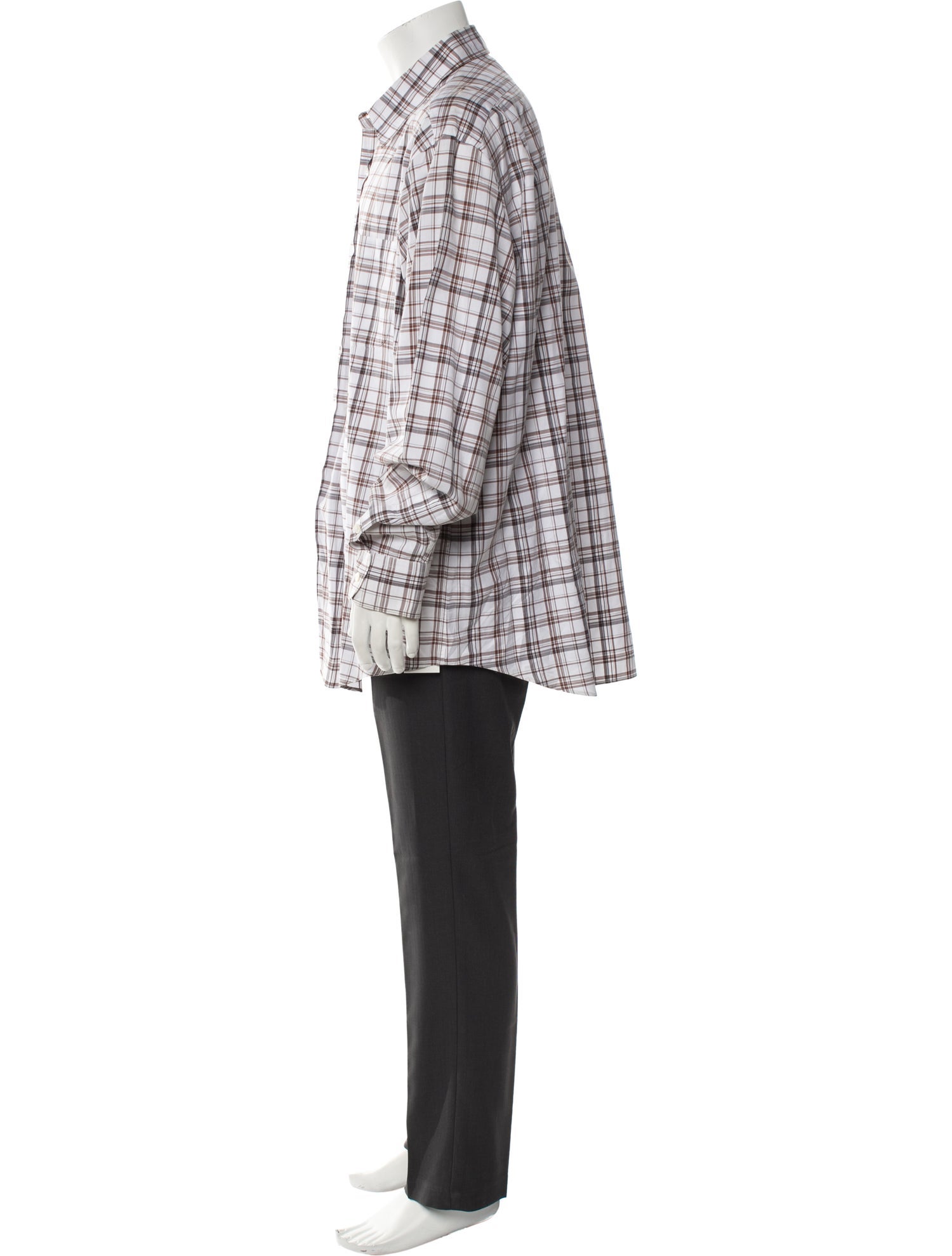 Ralph Lauren Purple Label Plaid Print Long Sleeve Shirt