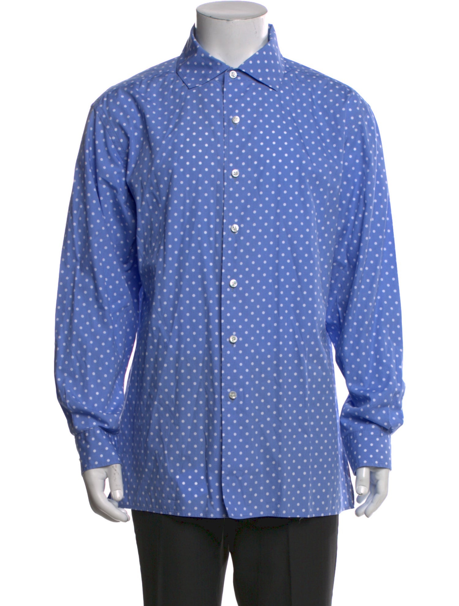 Ralph Lauren Purple Label Polka Dot Print Long Sleeve Dress Shirt