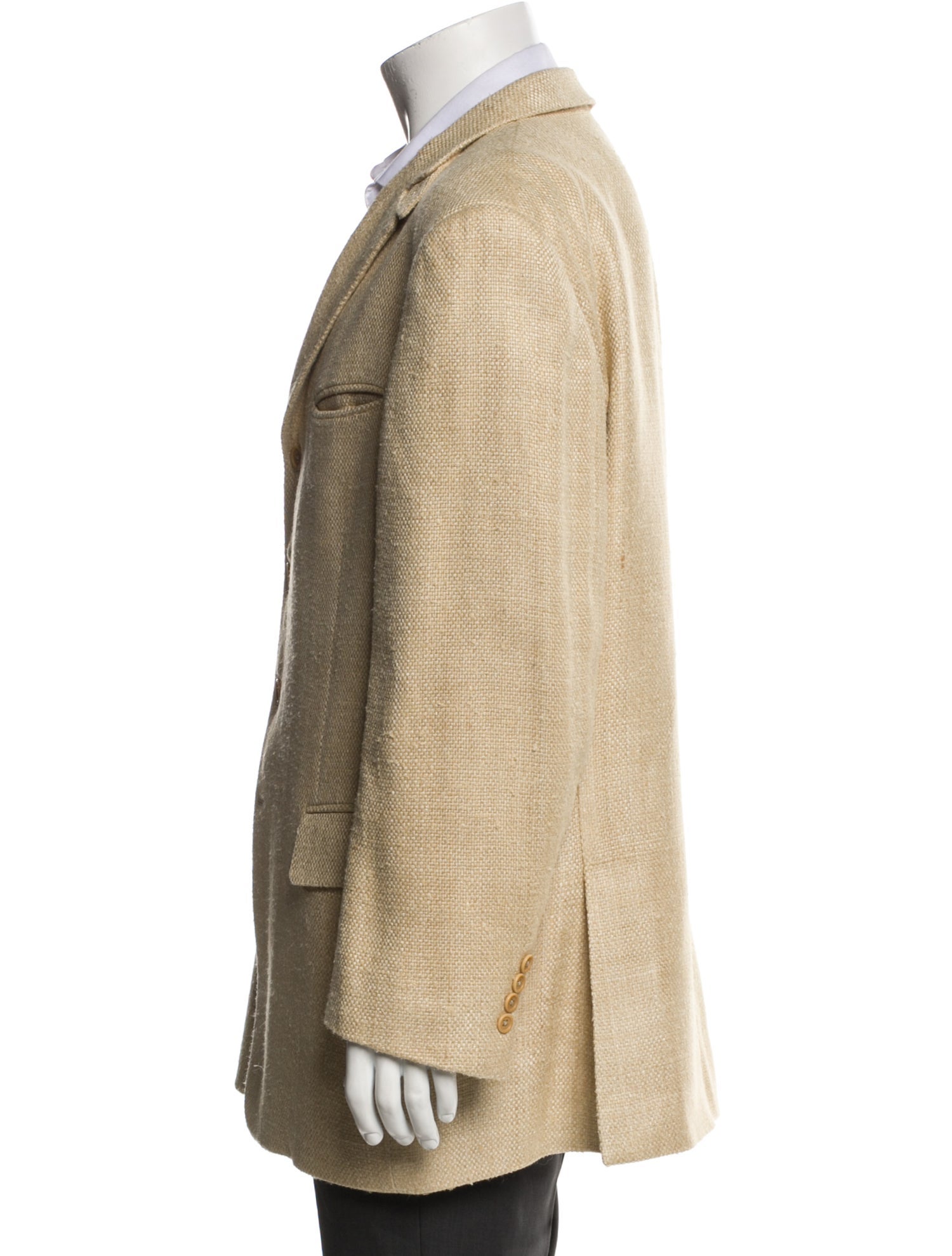 Ralph Lauren Purple Label Silk Plaid Print Peacoat