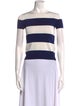 Ralph Lauren Purple Label Striped Crew Neck Crop Top