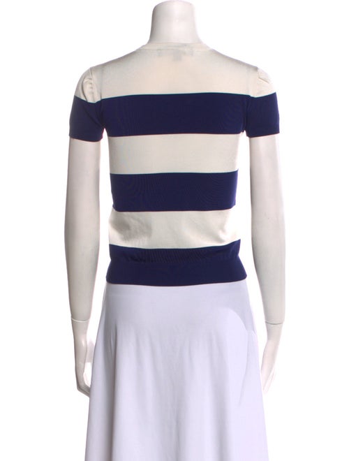 Ralph Lauren Purple Label Striped Crew Neck Crop Top