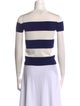 Ralph Lauren Purple Label Striped Crew Neck Crop Top