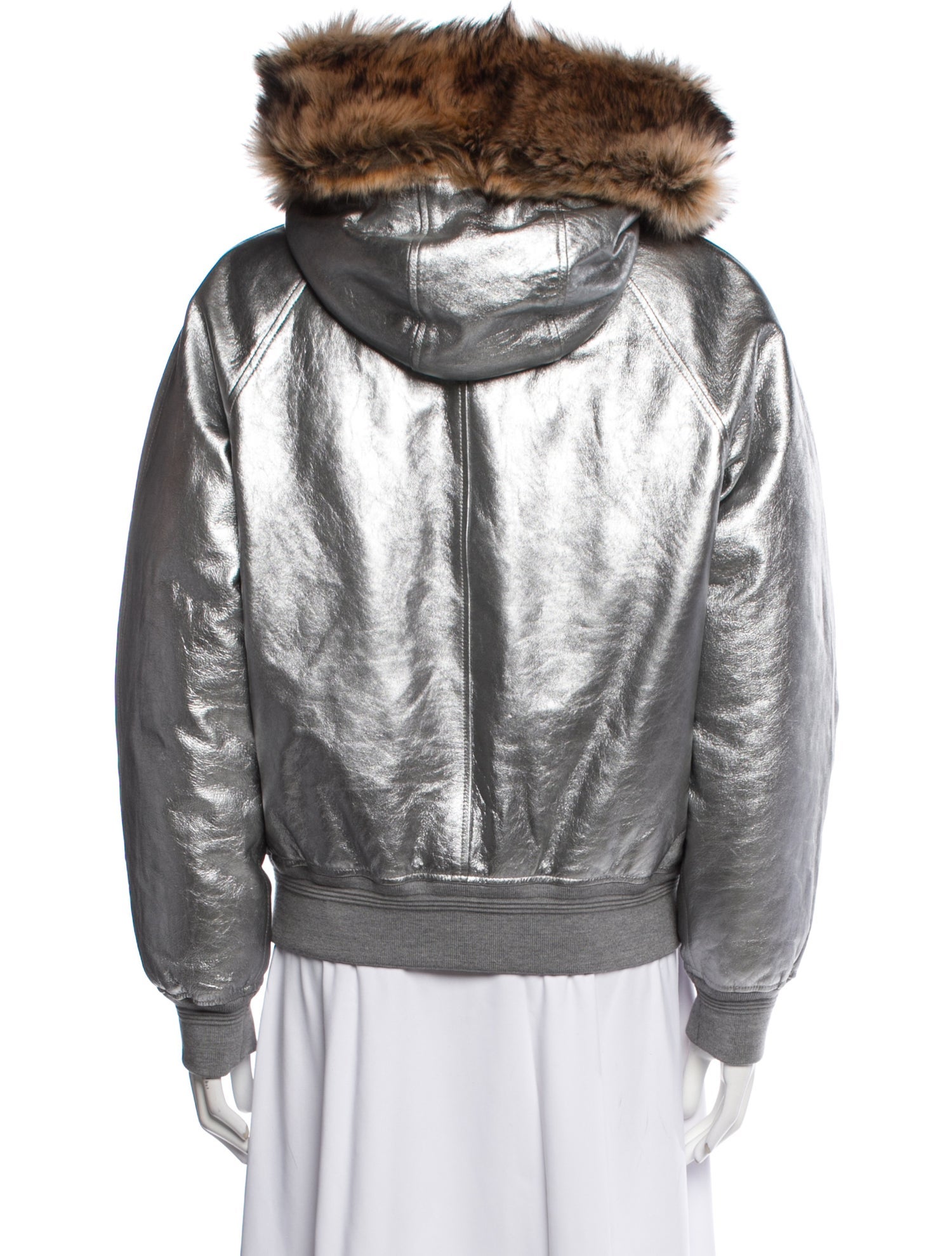 Ralph Lauren Collection Lamb Leather Colorblock Pattern Bomber Jacket