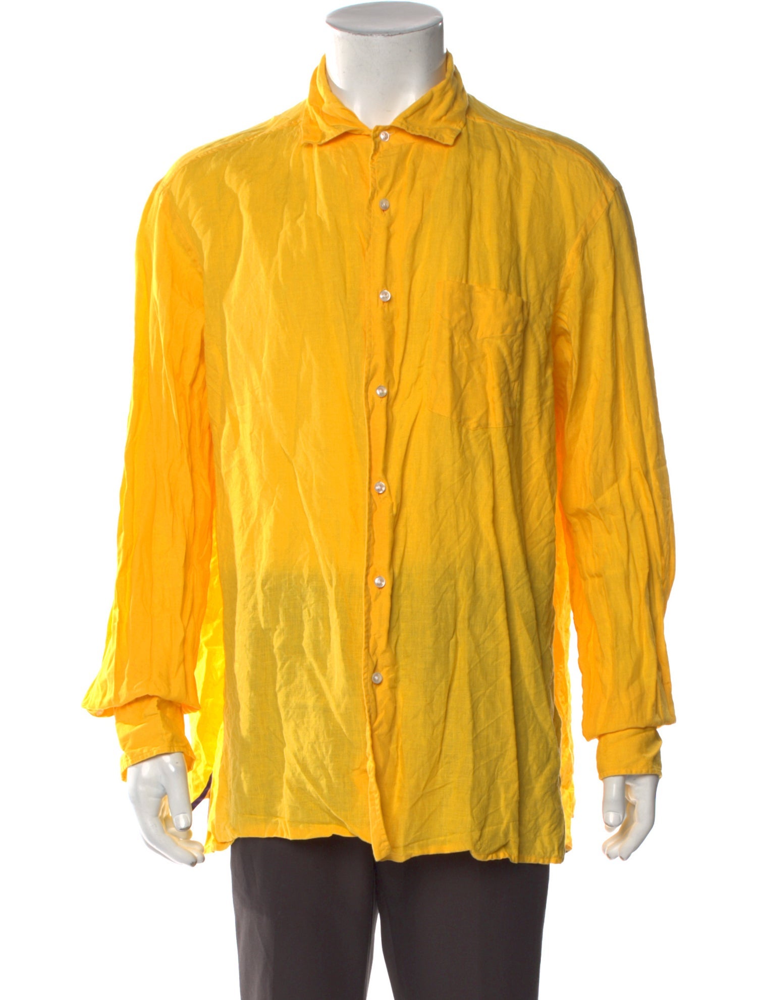 Ralph Lauren Purple Label Linen Long Sleeve Dress Shirt