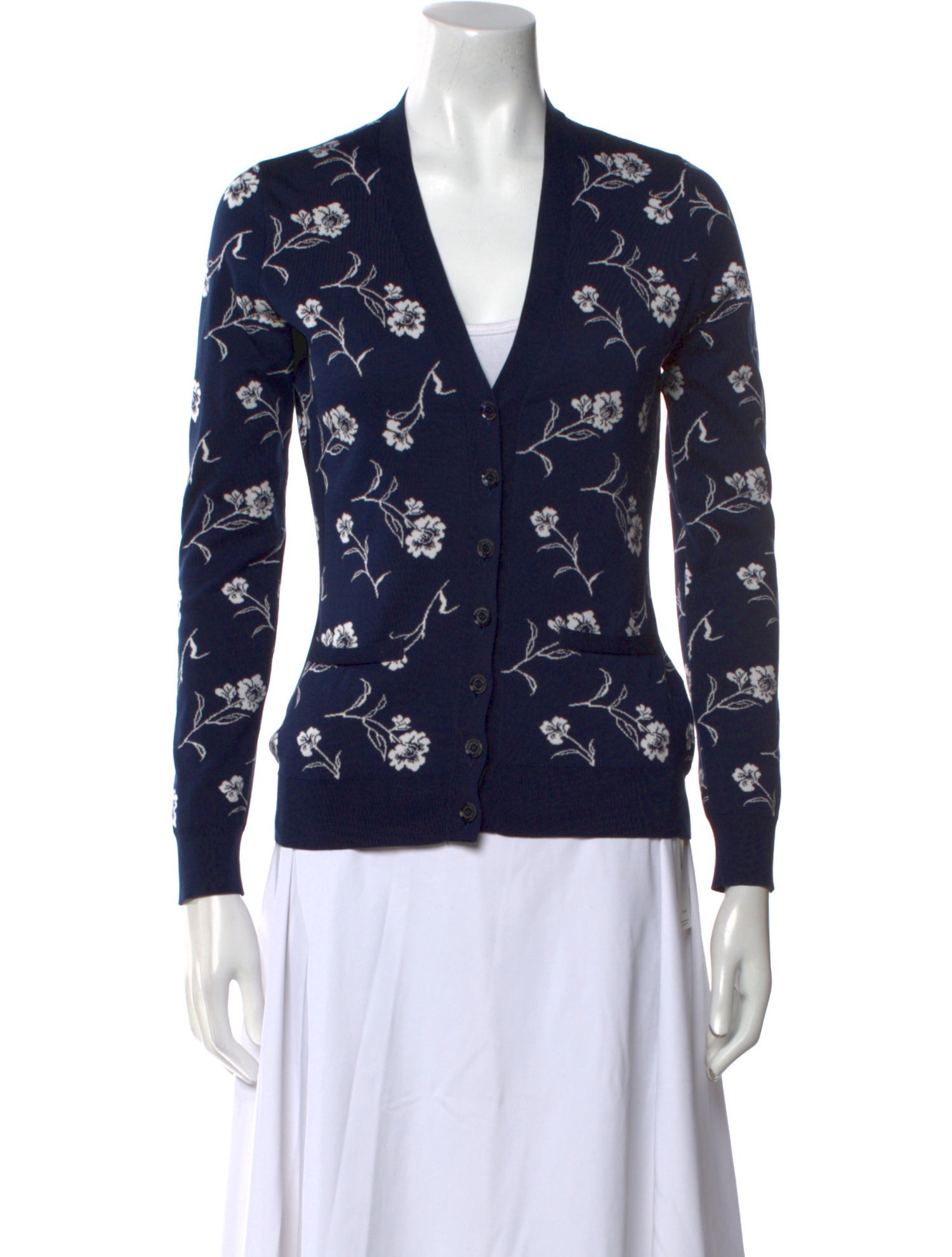 Ralph Lauren Purple Label Silk Floral Print Sweater