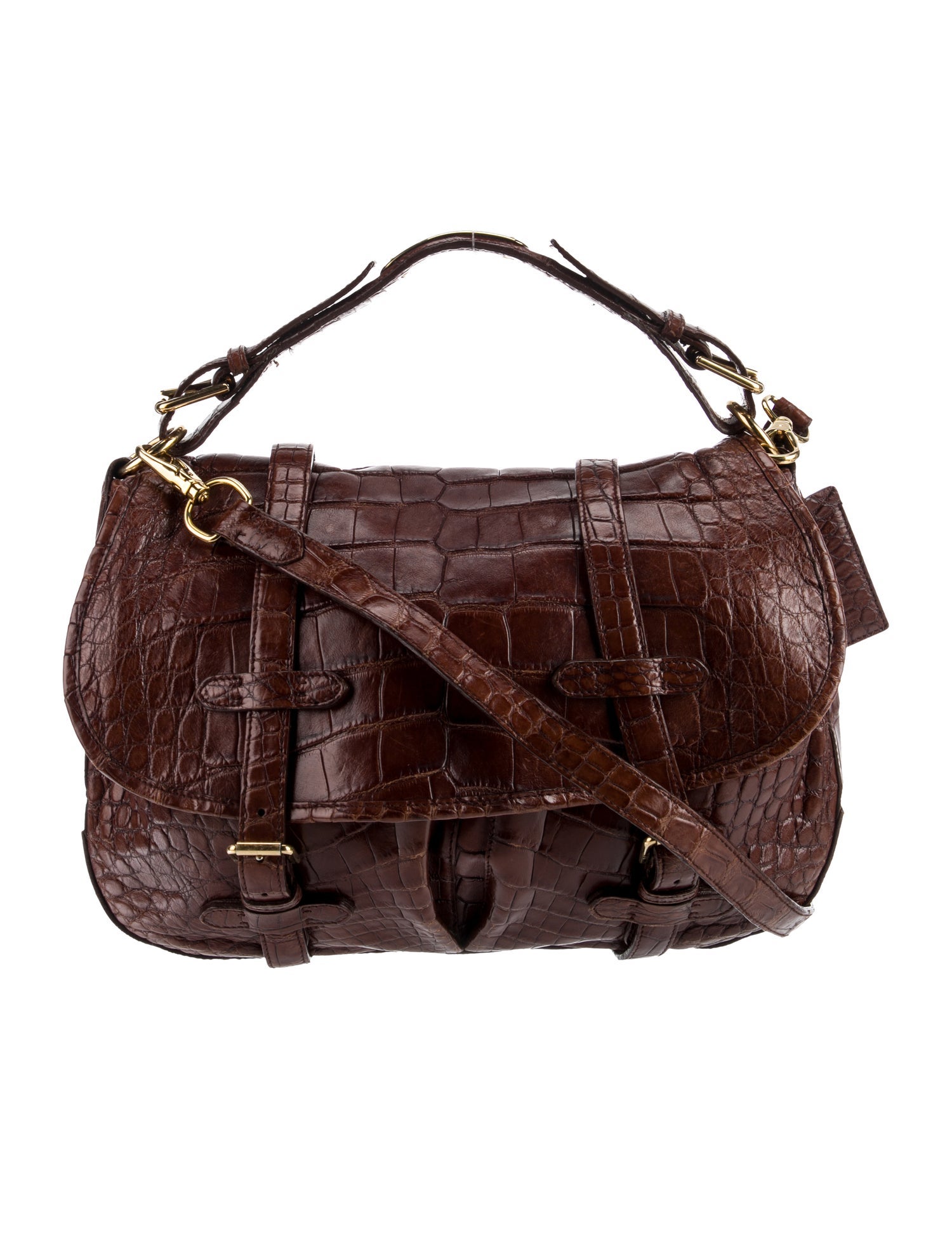 Ralph Lauren Purple Label Crocodile Crossbody Bag