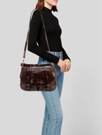 Ralph Lauren Purple Label Crocodile Crossbody Bag