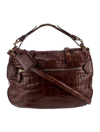 Ralph Lauren Purple Label Crocodile Crossbody Bag