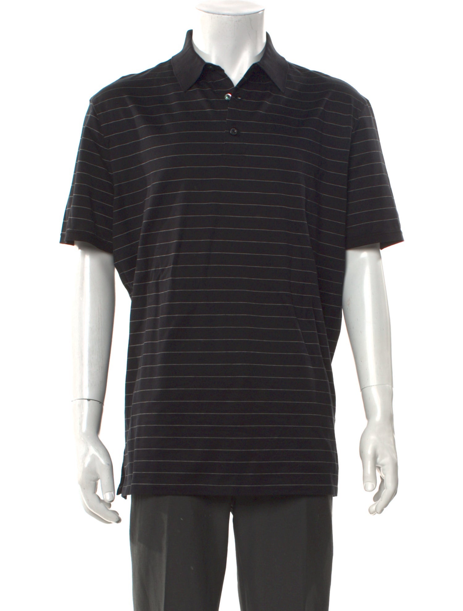 Ralph Lauren Purple Label Striped Collar Polo Shirt