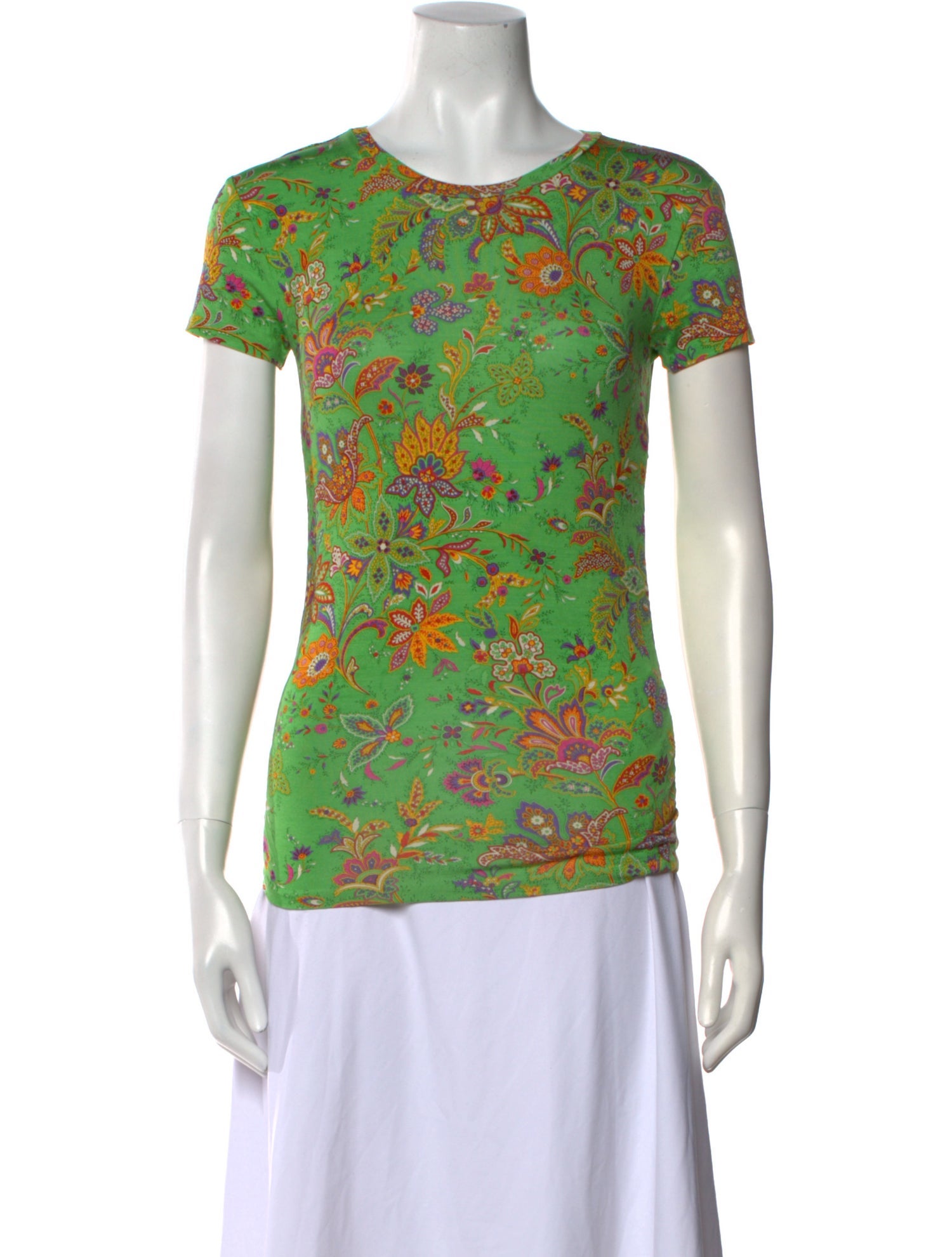 Ralph Lauren Collection Silk Printed T-Shirt