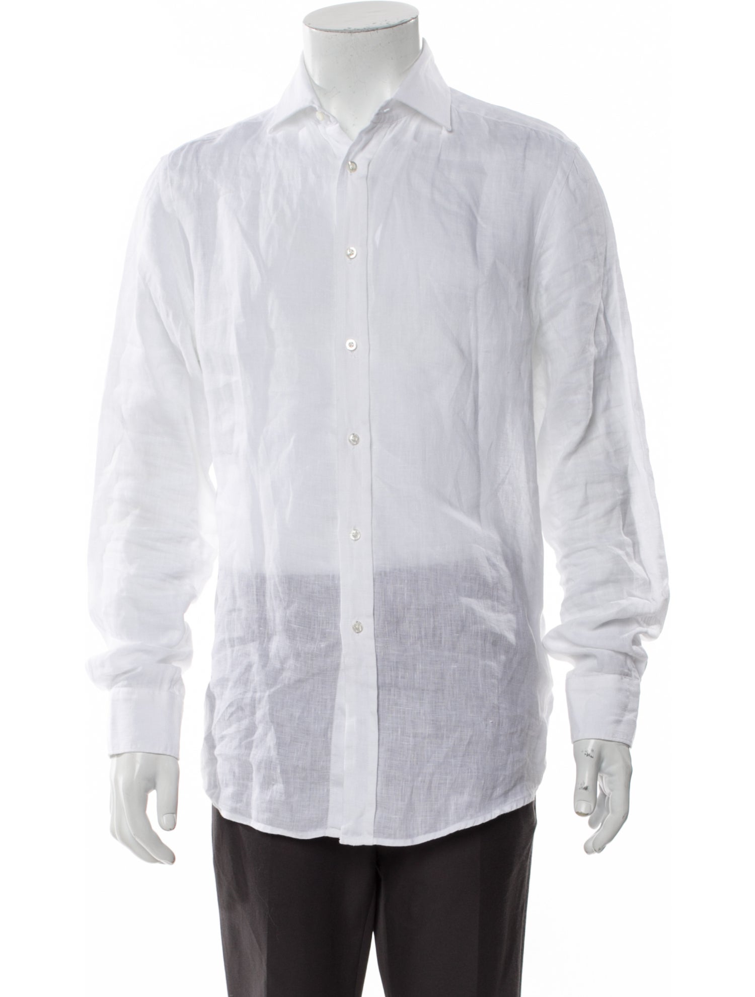 Ralph Lauren Purple Label Linen Long Sleeve Dress Shirt