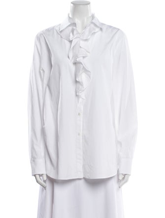 Ralph Lauren Purple Label Long Sleeve Button-Up Top