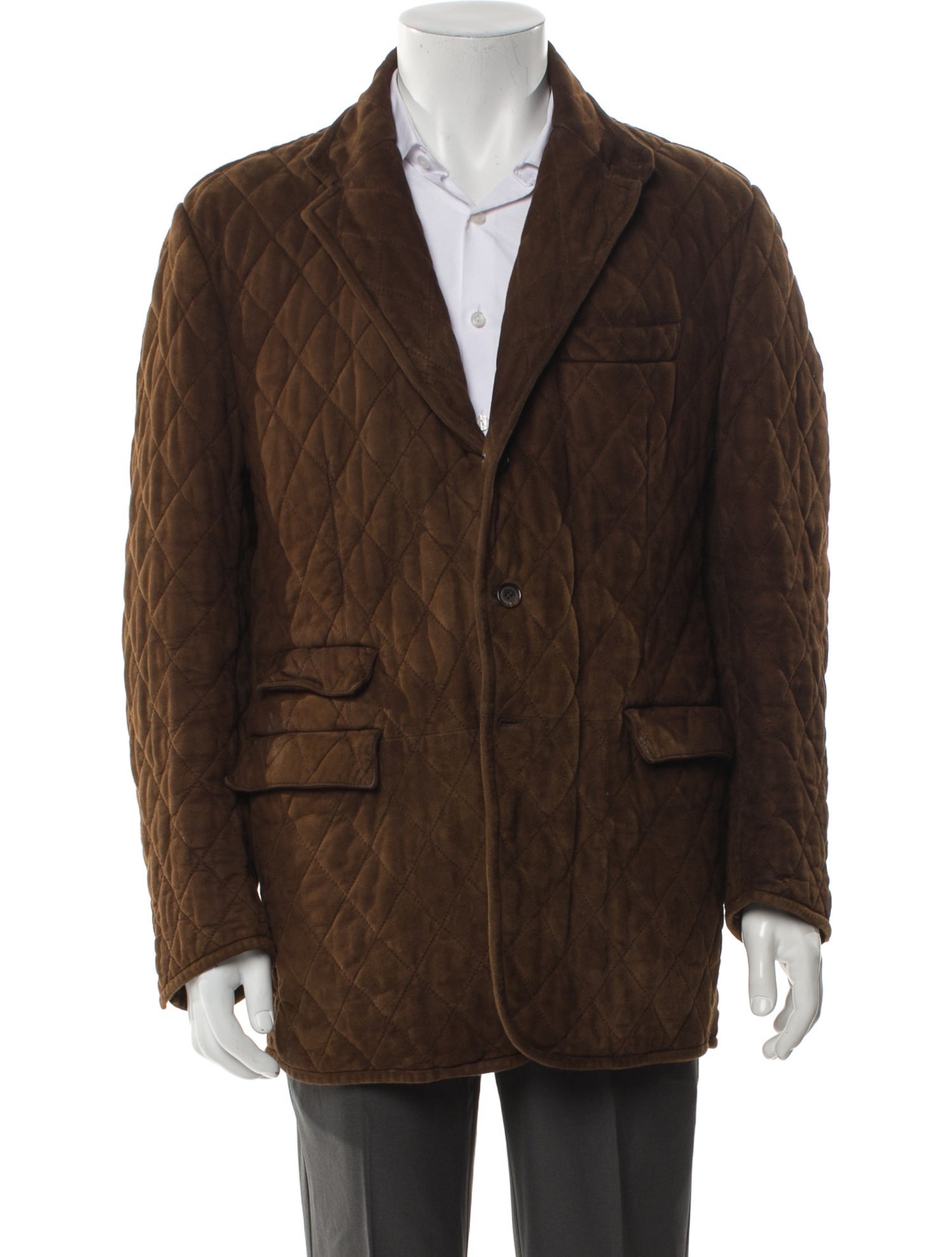 Ralph Lauren Purple Label Lambskin Plaid Print Utility Jacket