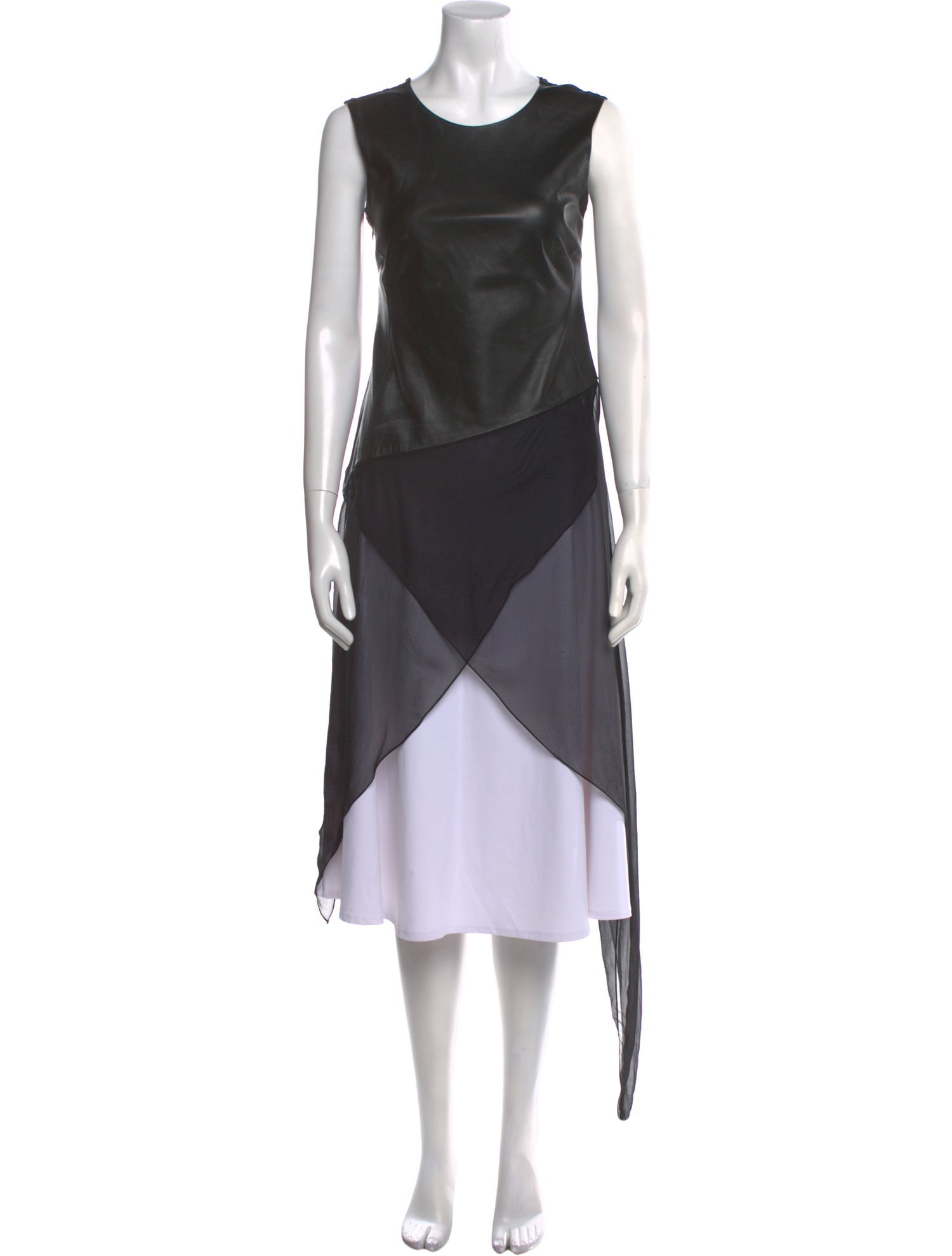 Ralph Lauren Purple Label Lamb Leather Crew Neck Tunic