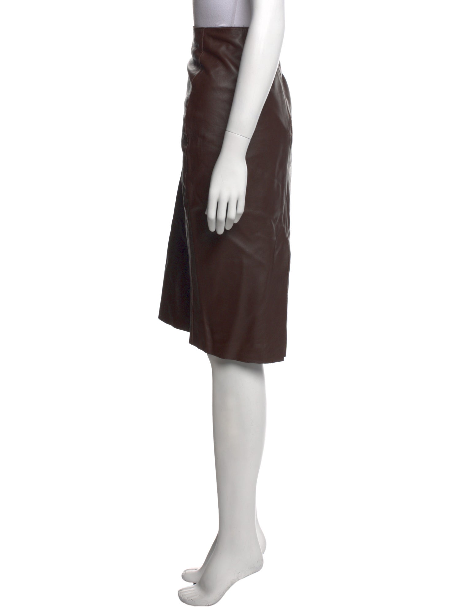 Ralph Lauren Purple Label Leather Knee-Length Skirt