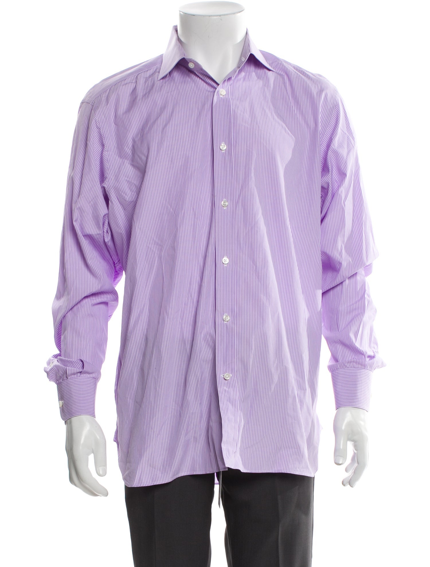 Ralph Lauren Purple Label Striped Long Sleeve Dress Shirt