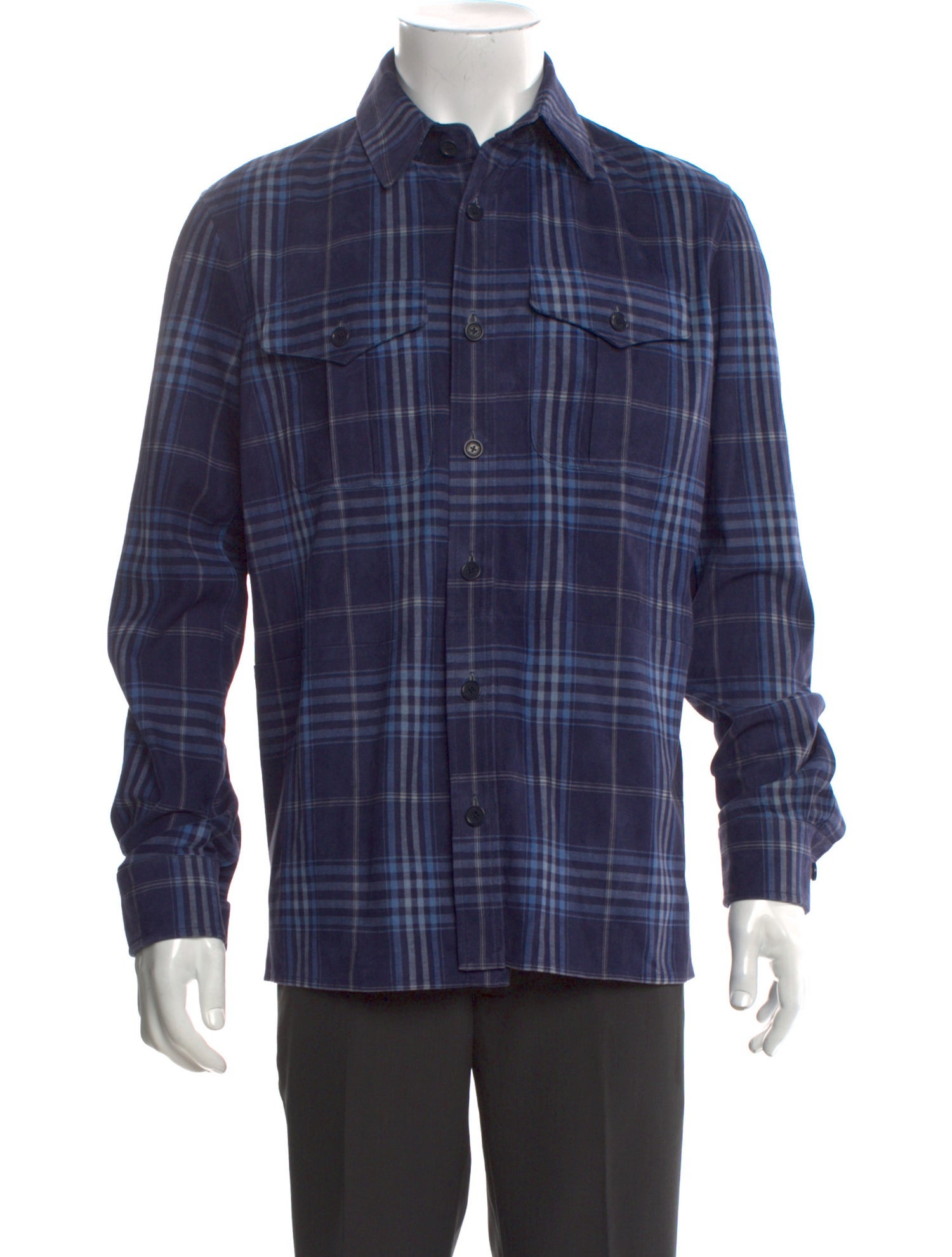 Ralph Lauren Purple Label Suede Overshirt Lamb Leather Trucker Jacket