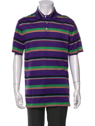 Ralph Lauren Purple Label Striped Collar Polo Shirt