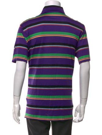 Ralph Lauren Purple Label Striped Collar Polo Shirt