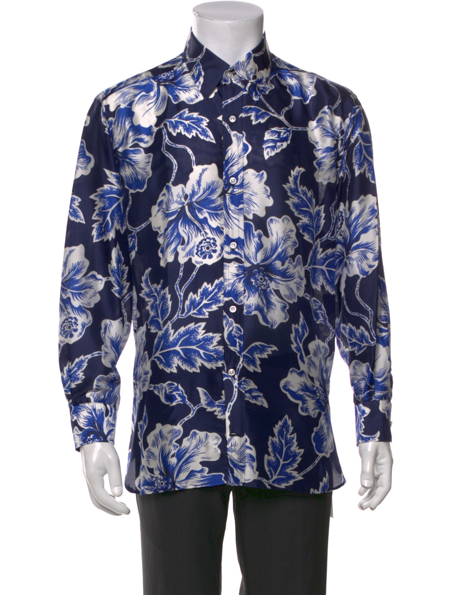 Ralph Lauren Purple Label Silk Floral Print Shirt