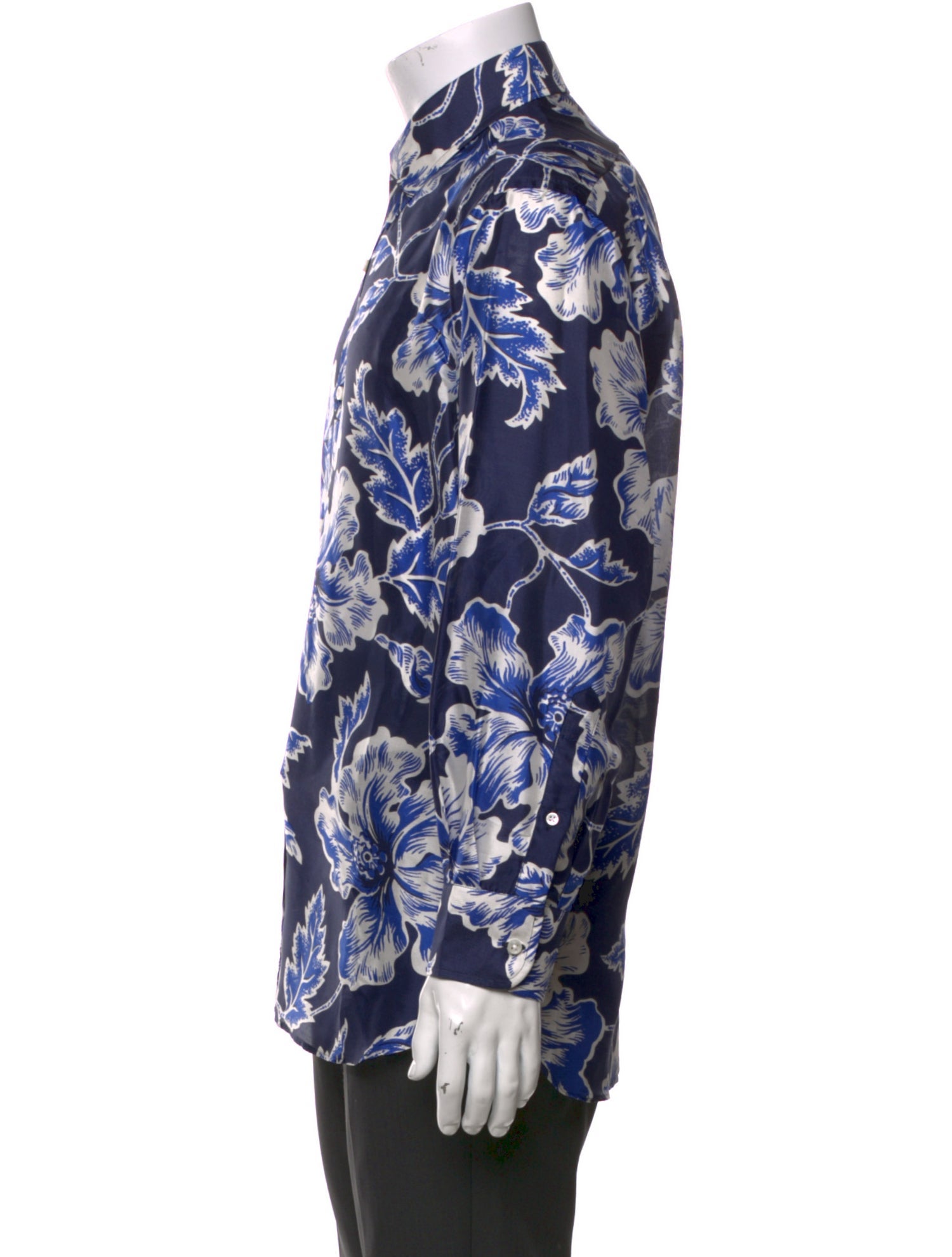 Ralph Lauren Purple Label Silk Floral Print Shirt