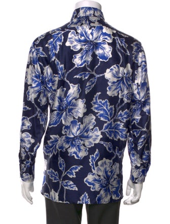 Ralph Lauren Purple Label Silk Floral Print Shirt