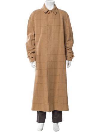 Ralph Lauren Purple Label Cashmere Plaid Print Overcoat