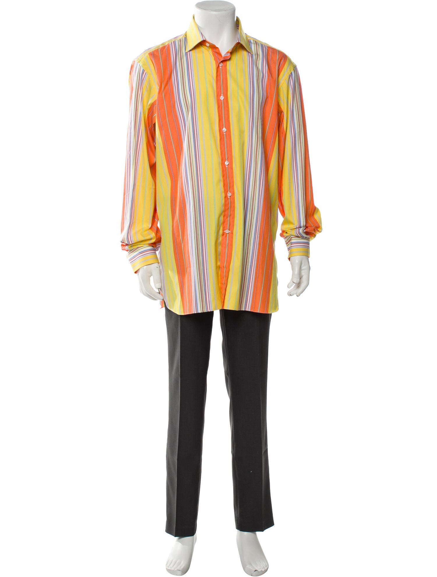 Ralph Lauren Purple Label Striped Long Sleeve Dress Shirt