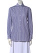 Ralph Lauren Purple Label Striped Long Sleeve Button-Up Top