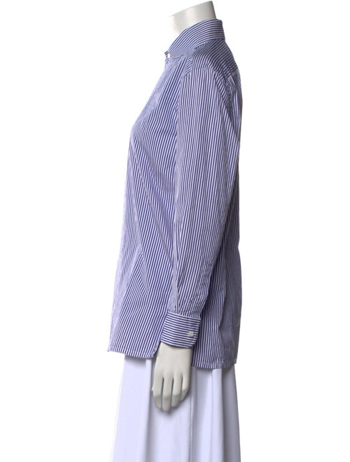 Ralph Lauren Purple Label Striped Long Sleeve Button-Up Top