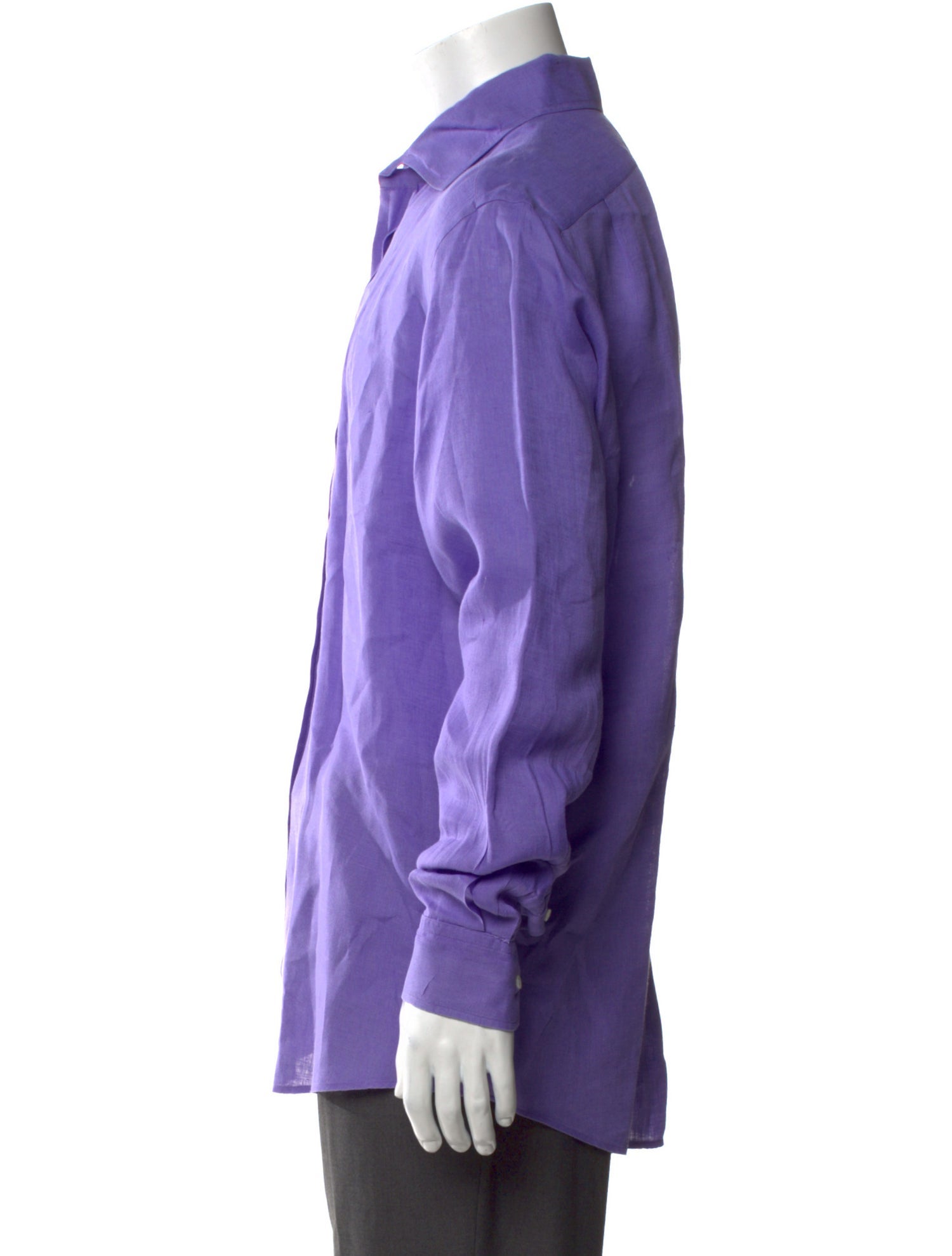 Ralph Lauren Purple Label Linen Long Sleeve Dress Shirt
