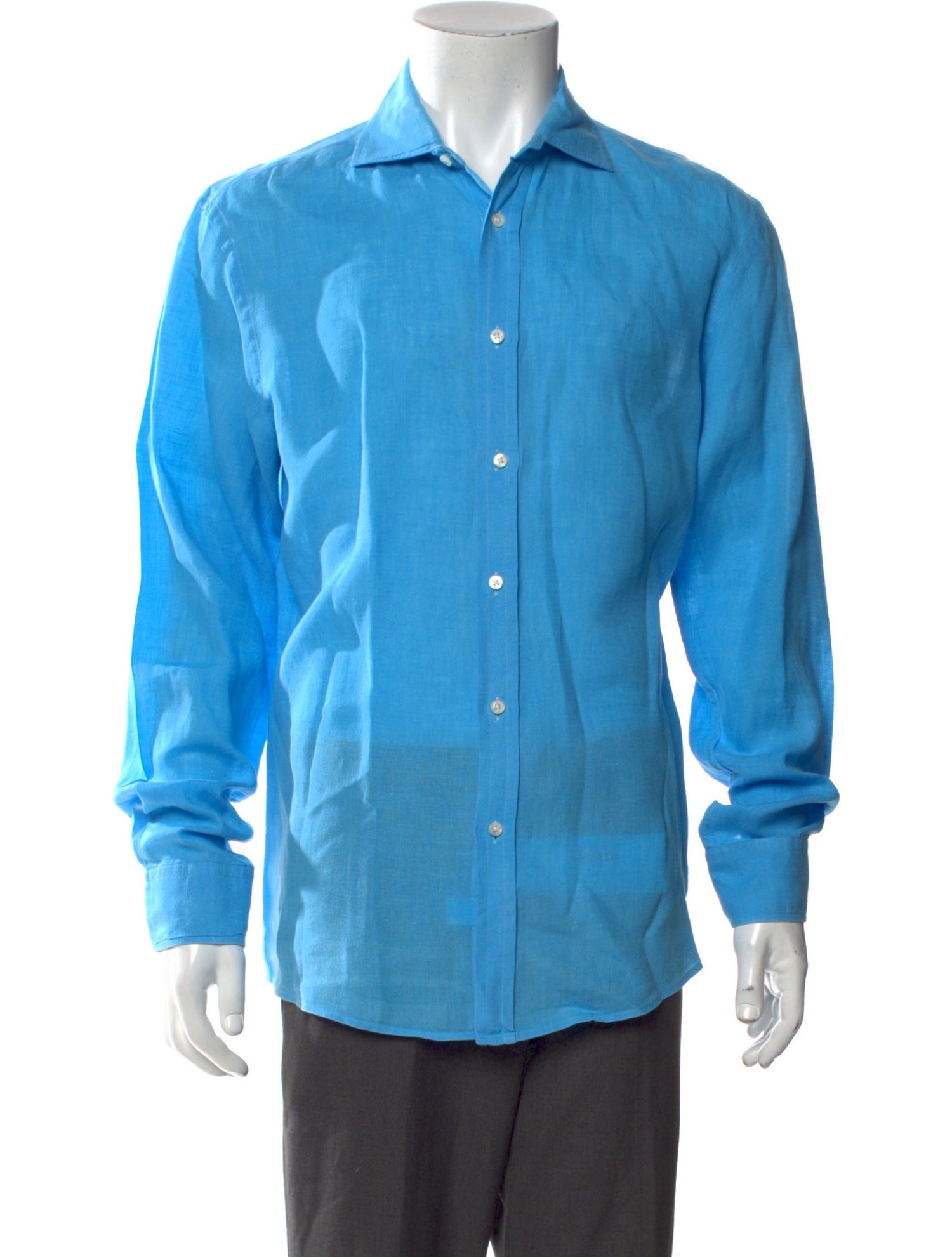 Ralph Lauren Purple Label Linen Long Sleeve Dress Shirt