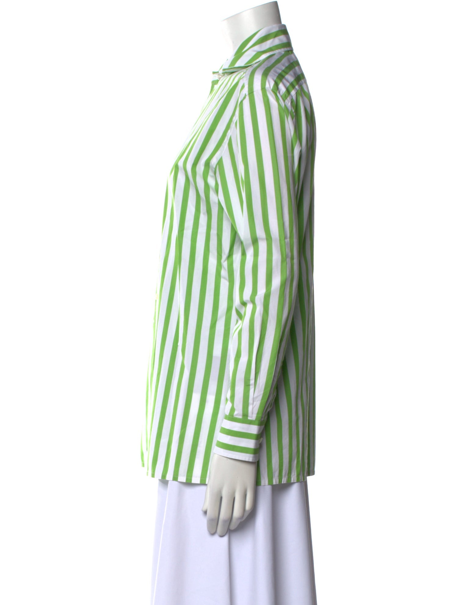 Ralph Lauren Purple Label Striped Long Sleeve Button-Up Top